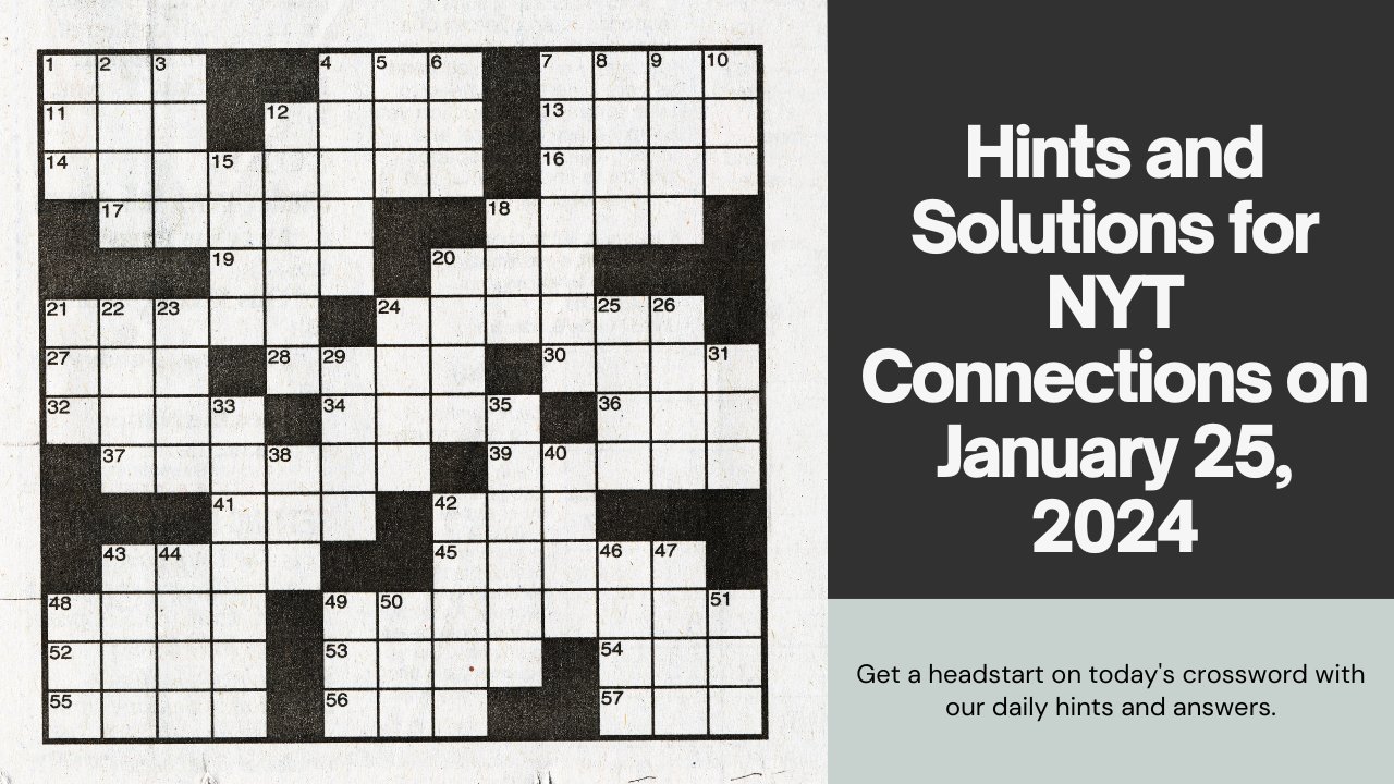 NYT Connections Hints and Answers for January 25