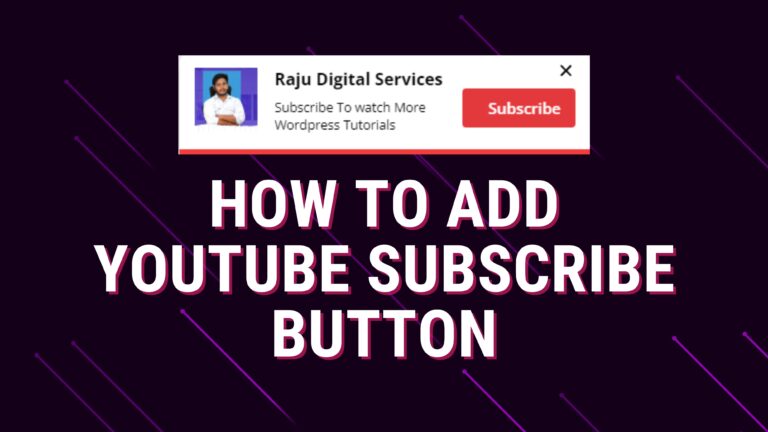 How to Add Youtube Subscribe Button in Wordpress